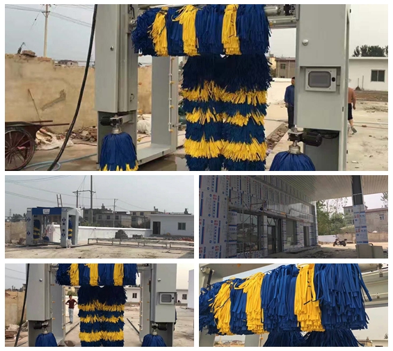 安徽阜陽(yáng)界首市徐寨加油站龍門(mén)五刷電腦洗車(chē)機(jī)安裝中 Guo際小設(shè)備