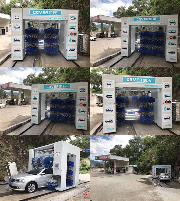 中國(guó)福建南平環(huán)城路鴻雁加油站安裝凱沃龍門(mén)5刷洗車(chē)機(jī)現(xiàn)場(chǎng)調(diào)試拍攝