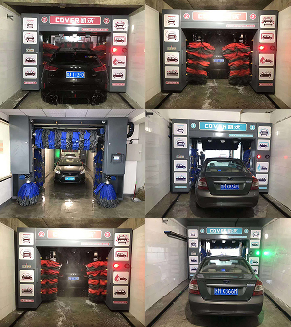 中國江蘇省南京金橋：中化加油站?安裝2臺凱沃龍門洗車機調試完畢…
